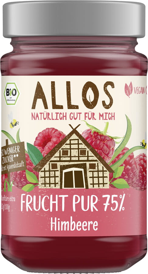 ALLOS Mus malinowy (75% owoców) Bio 250g