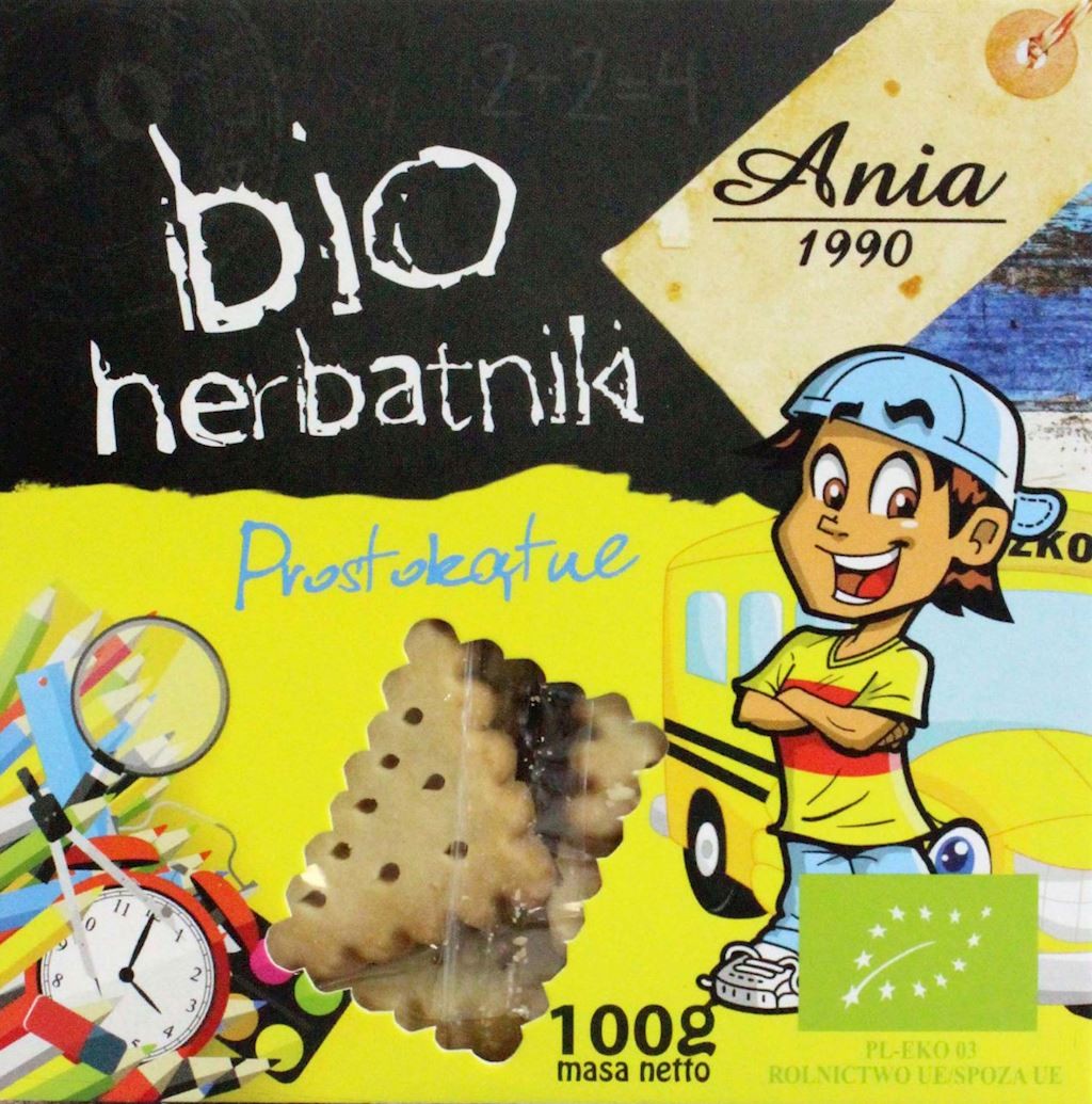 BIO ANIA Herbatniki prostokątne Bio 100g