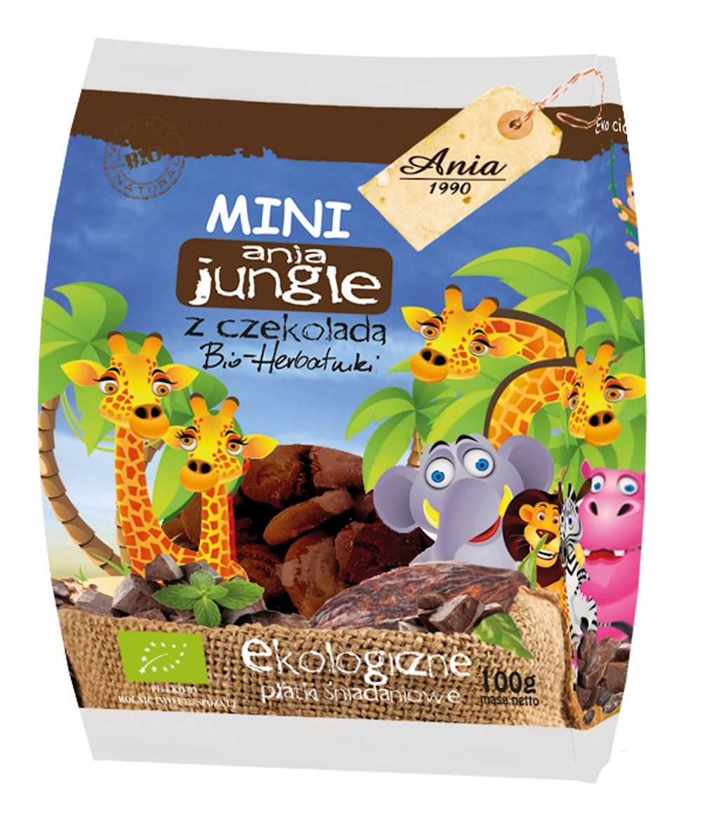 BIO ANIA Ciastka z czekoladą Mini jungle bio 100g