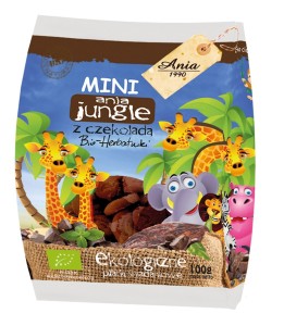 BIO ANIA Ciastka z czekoladą Mini jungle bio 100g