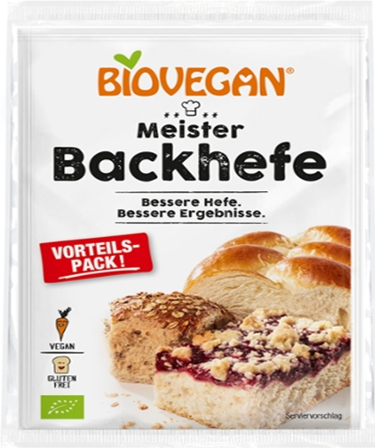 BIOVEGAN Drożdże suszone bezglutenowe Bio (3x7g) 2g