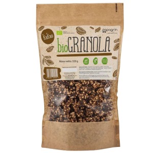 PAPAGRIN Granola z kakao bez cukru bezglutenowa Bio 320g