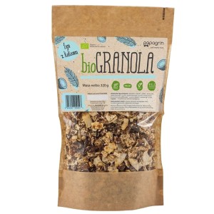 PAPAGRIN Granola figa z kokosem bez cukru bezglutenowa Bio 320g
