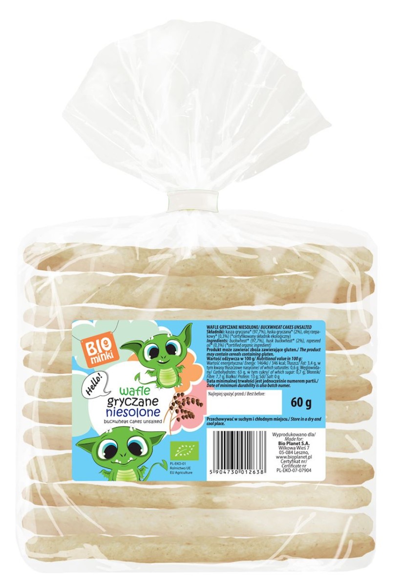 BIOMINKI Wafle gryczane niesolone Bio 60g