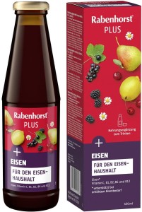 RABENHORST Napój owocowo-ziołowy z żelazem i witaminami C, B1, B2, B6, B12 450ml