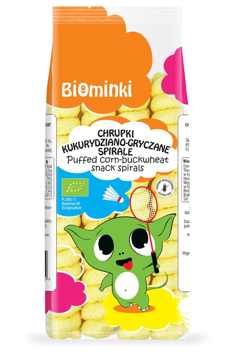 BIOMINKI Chrupki kukurydziano-gryczane spirale bezglutenowe Bio 60g