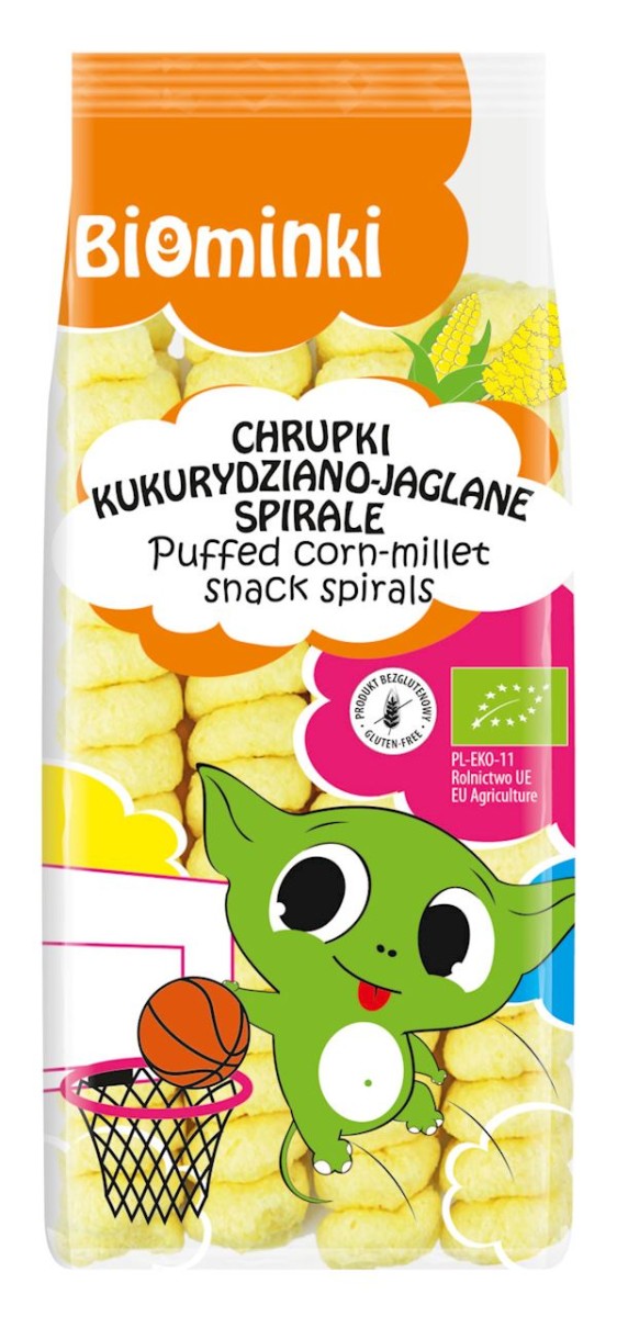 BIOMINKI Chrupki kukurydziano-jaglane spirale bezglutenowe Bio 60g