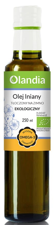 OLANDIA Olej lniany tłoczony na zimno Bio 250ml