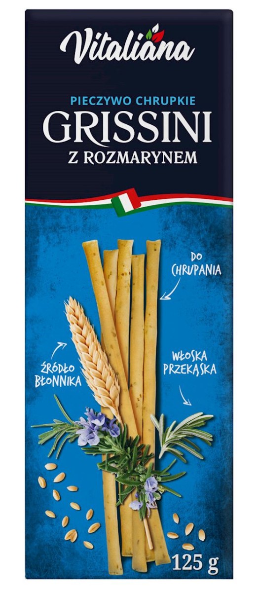 VITALIANA Paluszki grissini z rozmarynem 125g