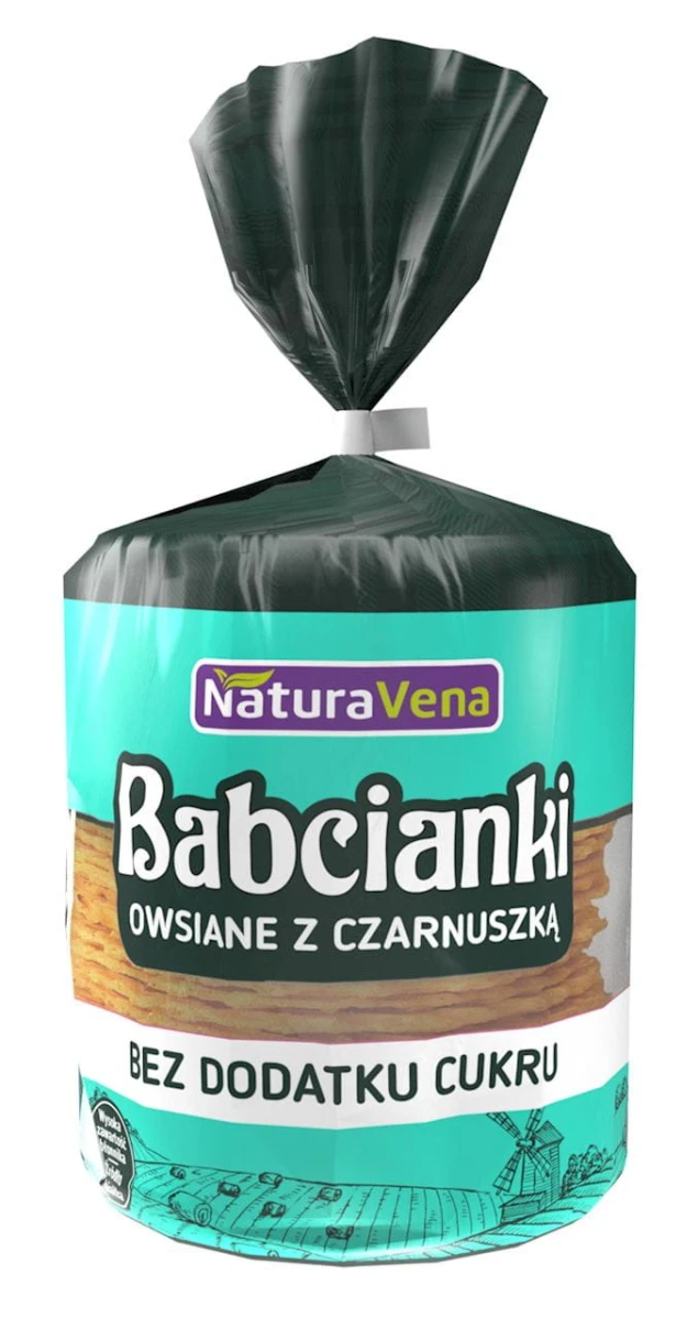NATURAVENA Babcianki owsiane z czarnuszką bez cukru 100g