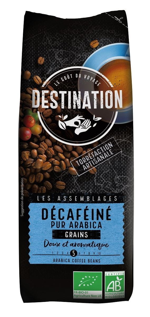 DESTINATION Kawa ziarnista bezkofeinowa Arabica 100% BIO 250g