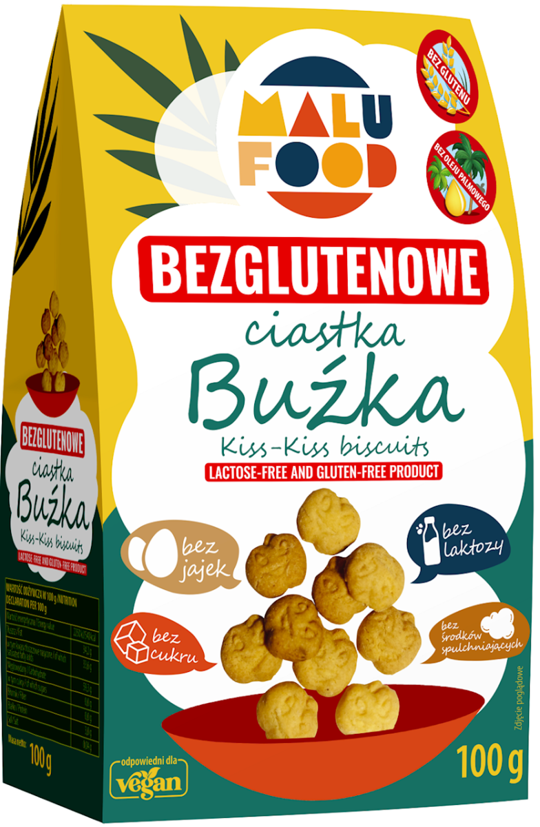 MALU FOOD Ciastka Buźka bez cukru bezglutenowe 100g