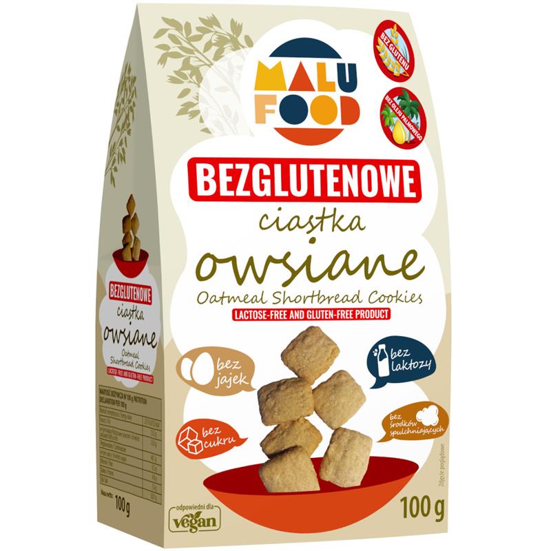 MALU FOOD Ciastka owsiane bez cukru bezglutenowe 100g