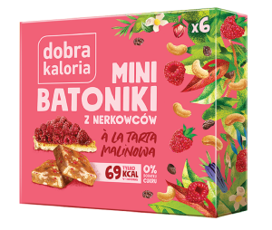 DOBRA KALORIA Batoniki mini z nerkowcw a'la tarta malinowa (6x17g) 102g