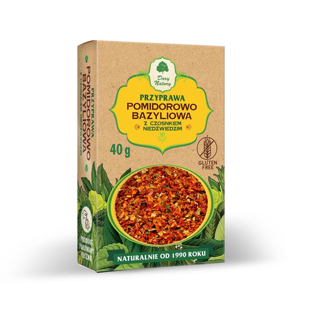 DARY NATURY Przyprawa pomidorowo-bazyliowa z czosnkiem niedźwiedzim 40g