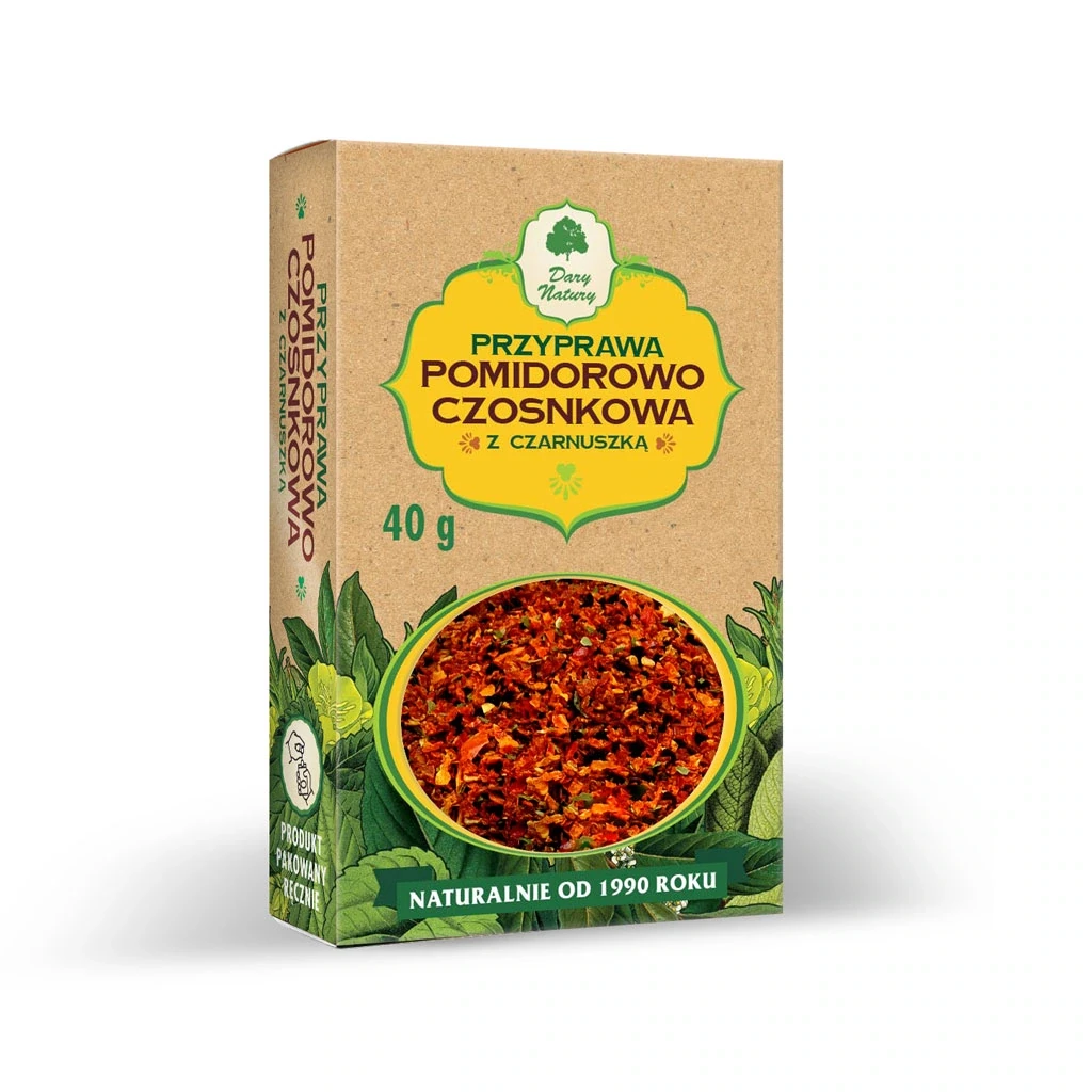 DARY NATURY Przyprawa pomidorowo-czosnkowa z czarnuszką 40g