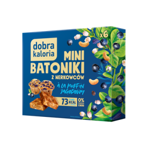 DOBRA KALORIA Mini batoniki a'la muffin jagodowe z nerkowców (6x17g)