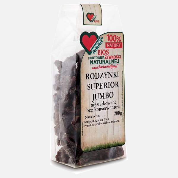BJOS Rodzynki Jumbo niesiarkowane 200g