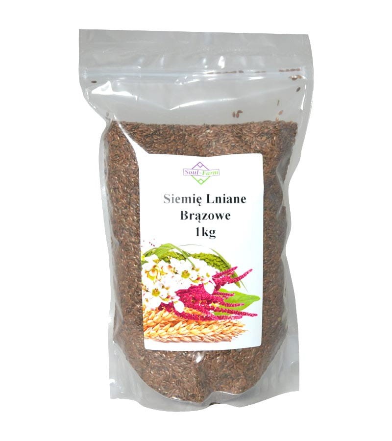 SOUL FARM Siemię lniane brązowe ziarno 1 kg