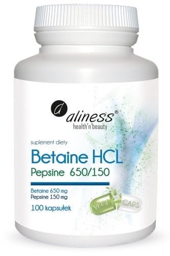 ALINESS Betaina HCL + Pepsyna 100 kapsułek