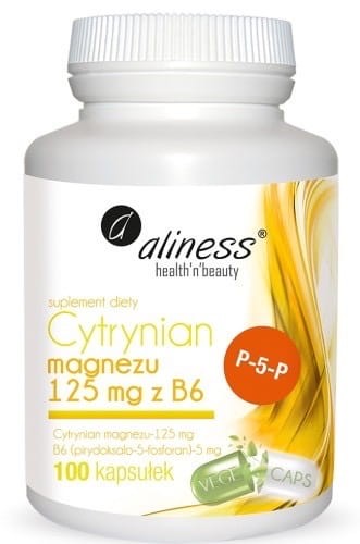 ALINESS Cytrynian magnezu z witaminą B6 100 kapsułek