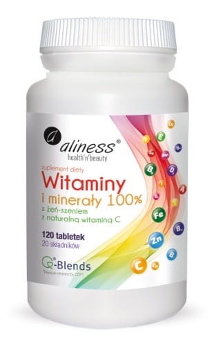ALINESS Witaminy i minerały z żeń-szeniem i witaminą C 120 tabletek