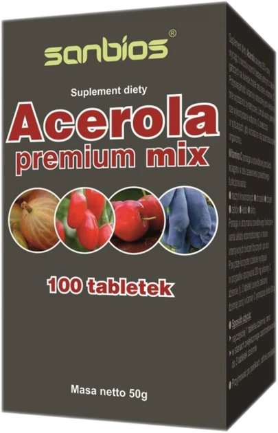 SANBIOS Acerola Premium mix tabletki 100 tabletek