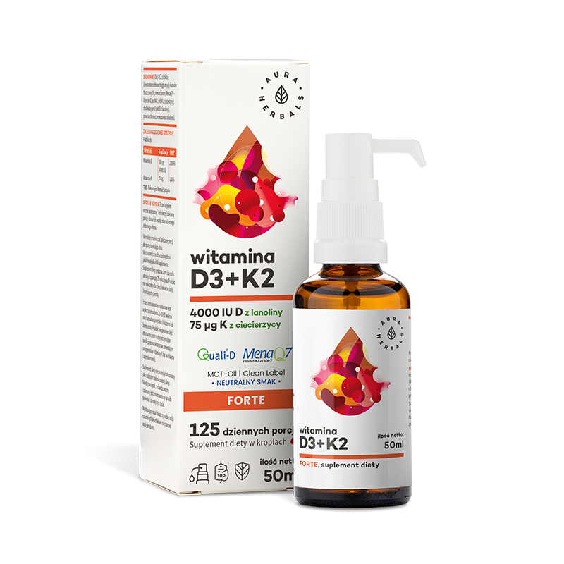 AURA HERBALS D3 4000 IU + K2MK7 MCT 50ml
