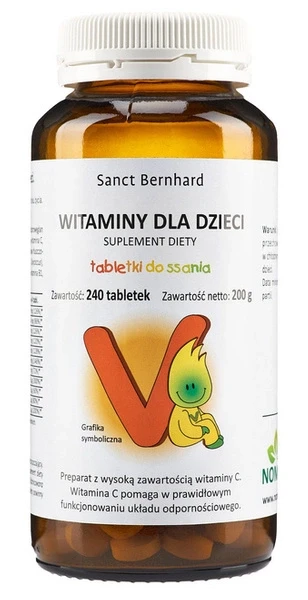 NOMAK Witaminy dla dzieci 240 tabletek do ssania