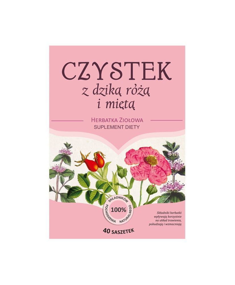 Herbarium św. Franciszka Herbatka CZYSTEK z dziką różą i miętą 40 saszetek