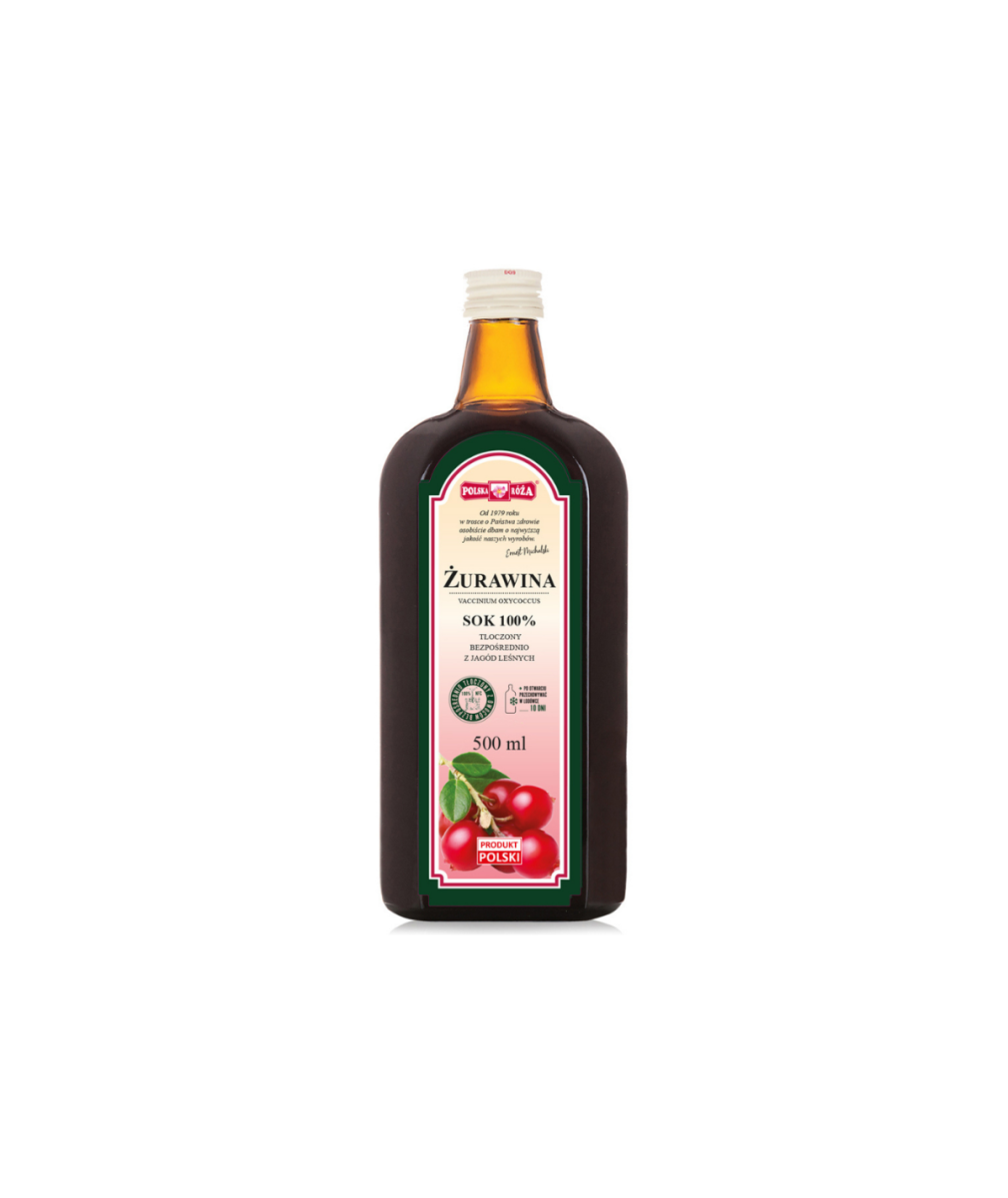 Polska Róża Żurawina 100% sok 500 ml