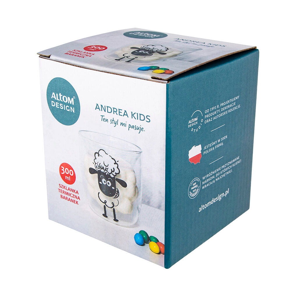 Szklanka termiczna ANDR KIDS baranek 300ml - Zdjęcie 2