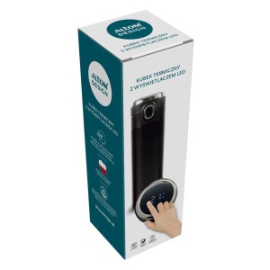 Kubek termiczny z wyświetlaczem led 420 ml czarny