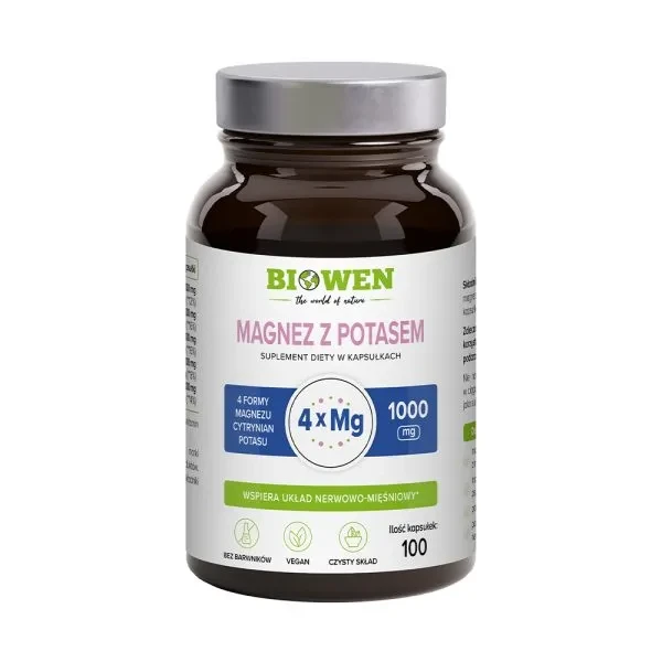 Biowen Magnez z potasem 100 kapsułek