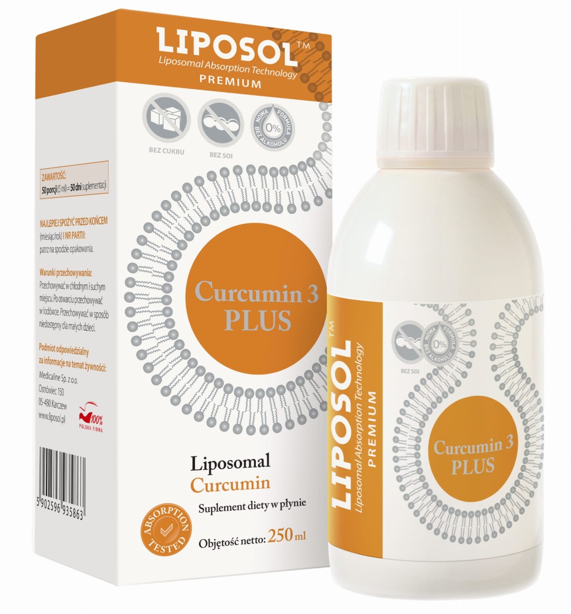 Liposol Curcumina 3 Plus syrop 250 ml