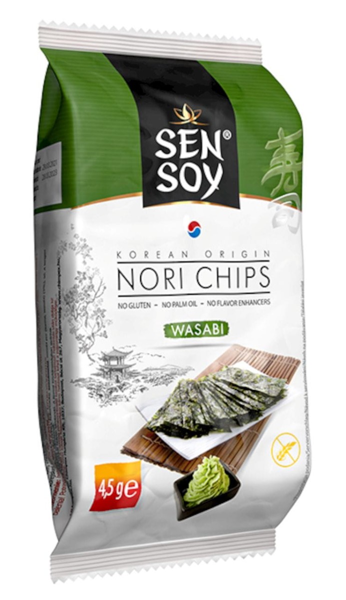 SEN SOY Chipsy Nori Wasabi bezglutenowe 4,5g