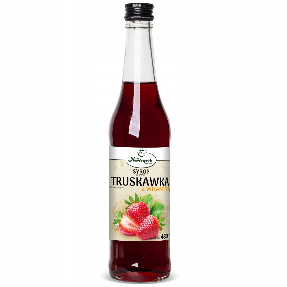Herbapol Kraków Syrop Truskawkowy z Witaminą C 480 ml