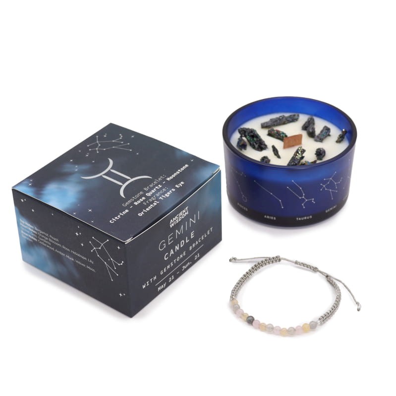 Świeca zodiak z bransoletką BLIŹNIĘTA
