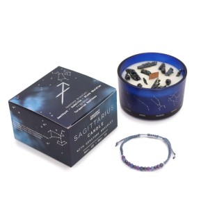 Świeca zodiak z bransoletką STRZELEC