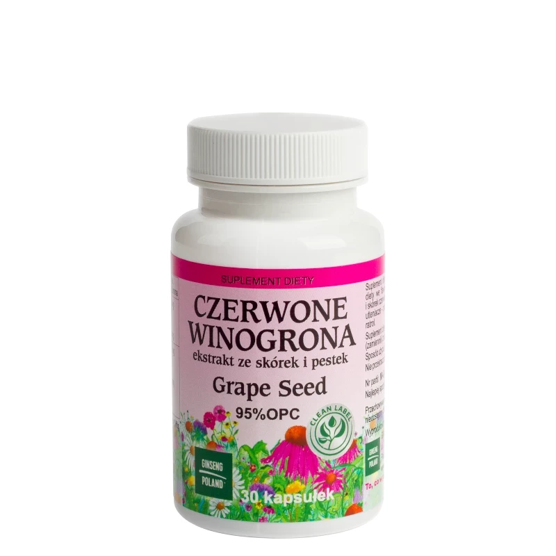 GINSENG POLAND Czerwone Winogrona Grape Seed 30 kapsułek