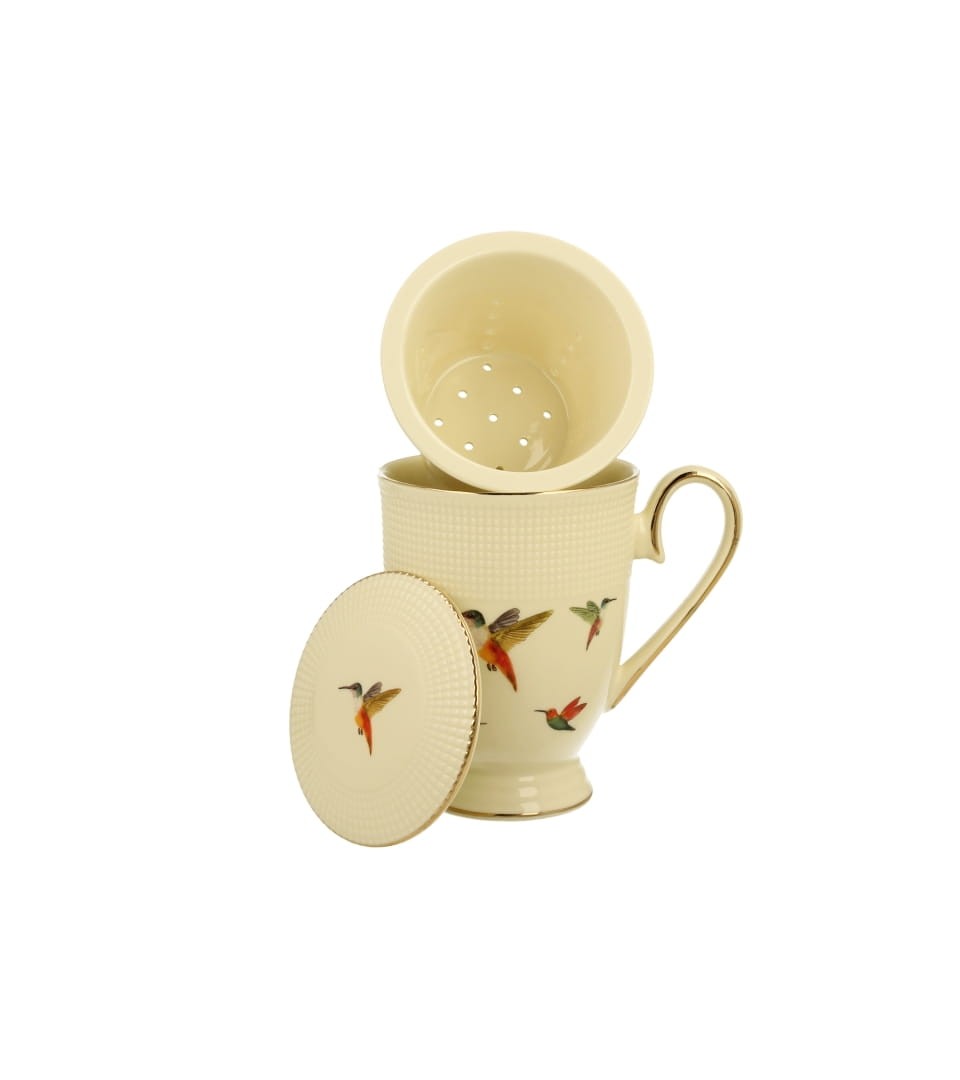 Kubek z zaparzaczem ECRU KOLIBRY 390 ml
