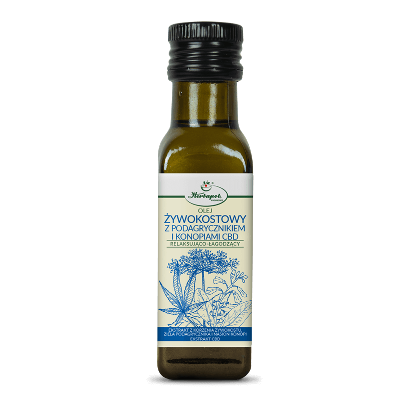 Olej ŻYWOKOSTOWY z podagrycznikiem i konopiami CBD 100ml