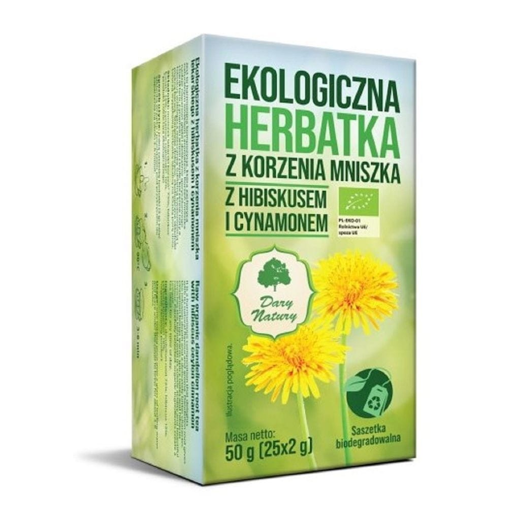 DARY NATURY Herbata z korzenia mniszka z hibiskusem i cynamonem EKO 25 saszetek