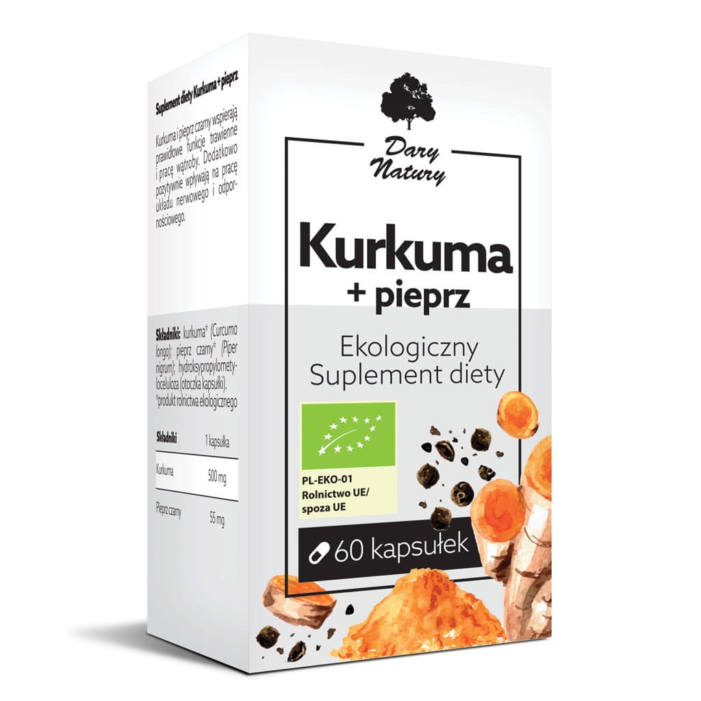DARY NATURY Kurkuma + pieprz EKO 60 kapsułek