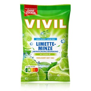 VIVILE Cukierki mięta z limonką bez cukru 120 g
