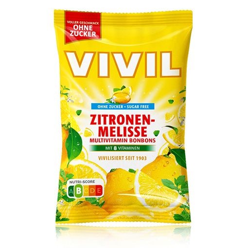 VIVILE Cukierki cytrynowe bez cukru 120 g