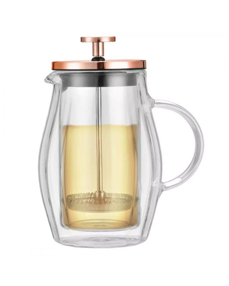 Zaparzacz tłokowy do kawy/herbaty, szkło, kolor miedziany 350ml KB-7721