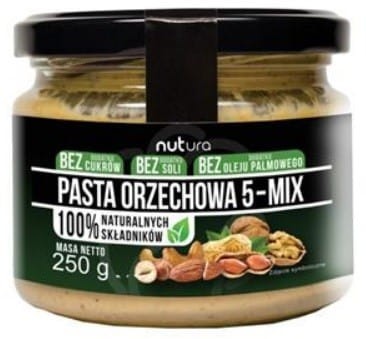 NATURA Pasta orzechowa mix 5 smaków 250g