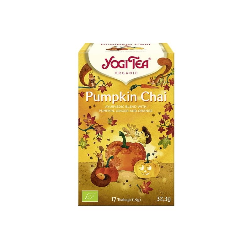 YOGI TEA Ajurwedyjska herbata Pumpkin Chai z dynią i pomarańczą 17 saszetek