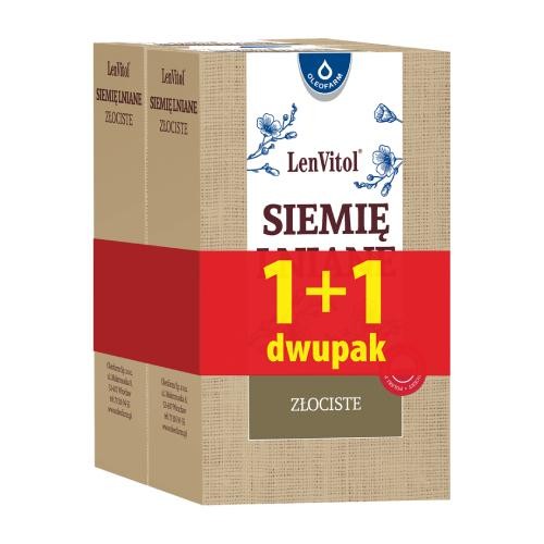 Lenvitol Siemię lniane złociste nasiona dwupak 250g+250g